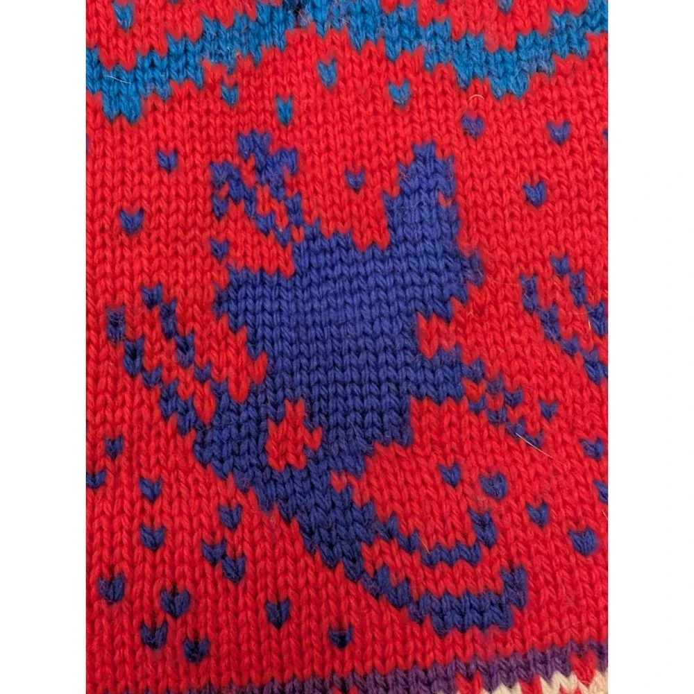 90s Vintage Igloos 100% Wool Knit Ski Beanie Hat Toboggan Snowboarding Red